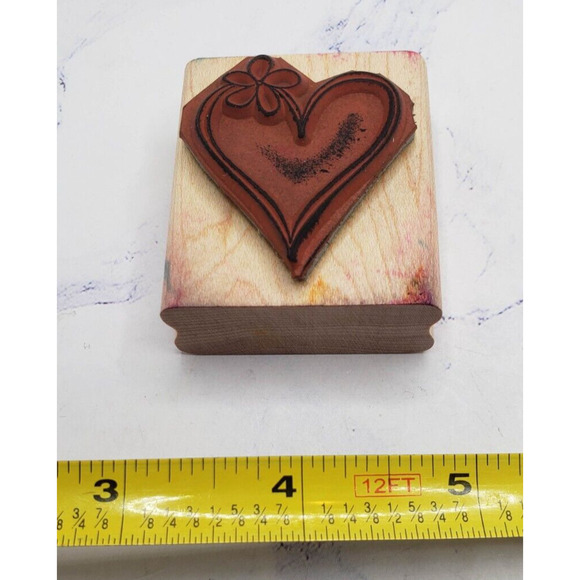 Stampin Up Spring Floral Love Heart Wood Mounted Rubber Stamp - Picture 6 of 7